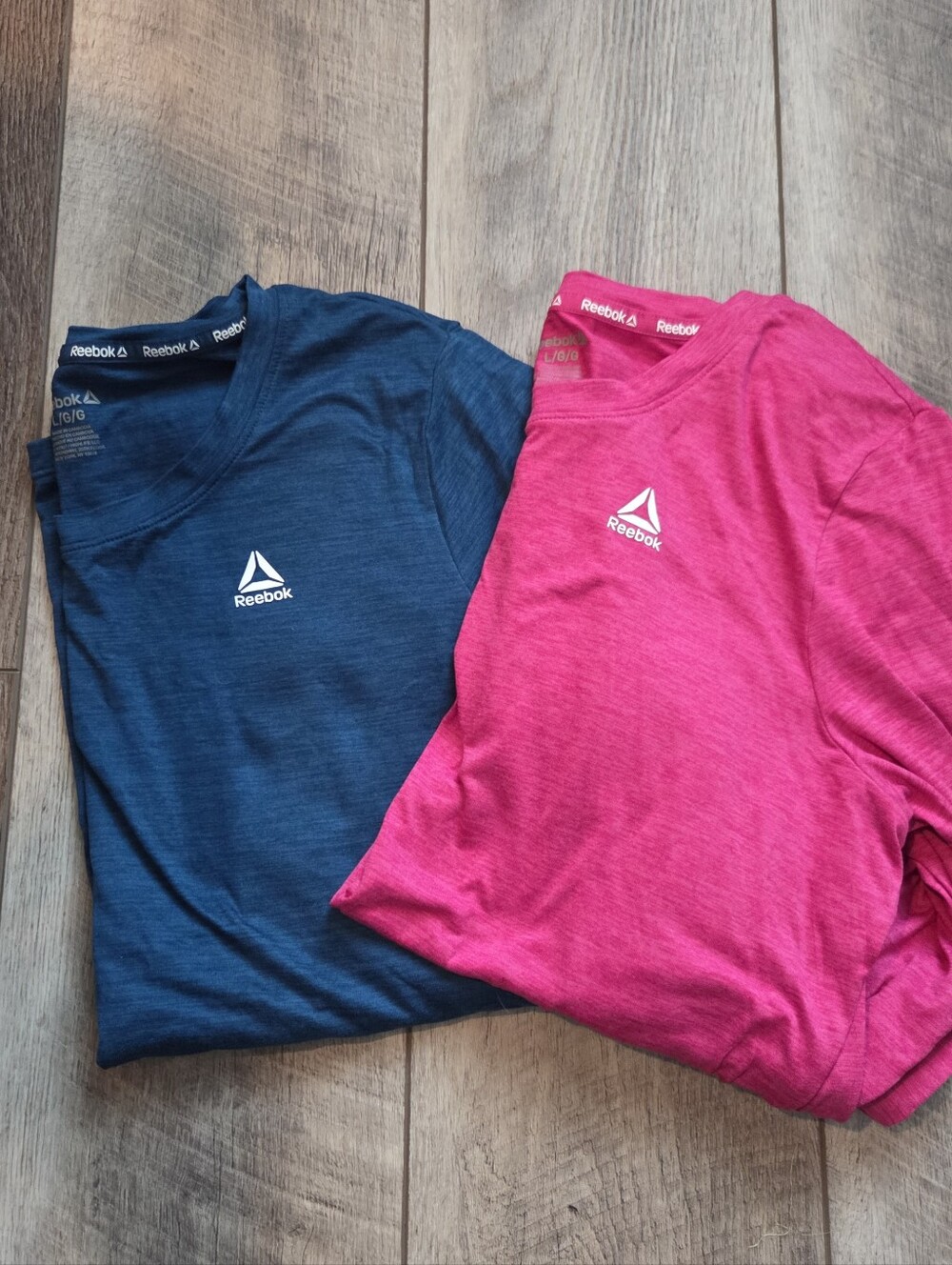 2 Reebok Womans Performance Long-Sleeve Shirt - Navy & Pink Size Large